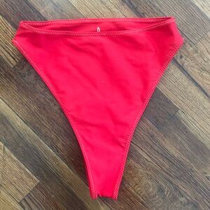 DIPPED in BLUE Bikini Bottom Red High Waisted Swim